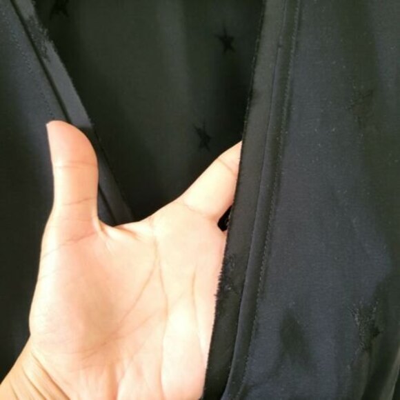 Zadig & Voltaire Black Satin Root Star Asymmetrical knee length dress XS Gothic - Picture 8 of 11